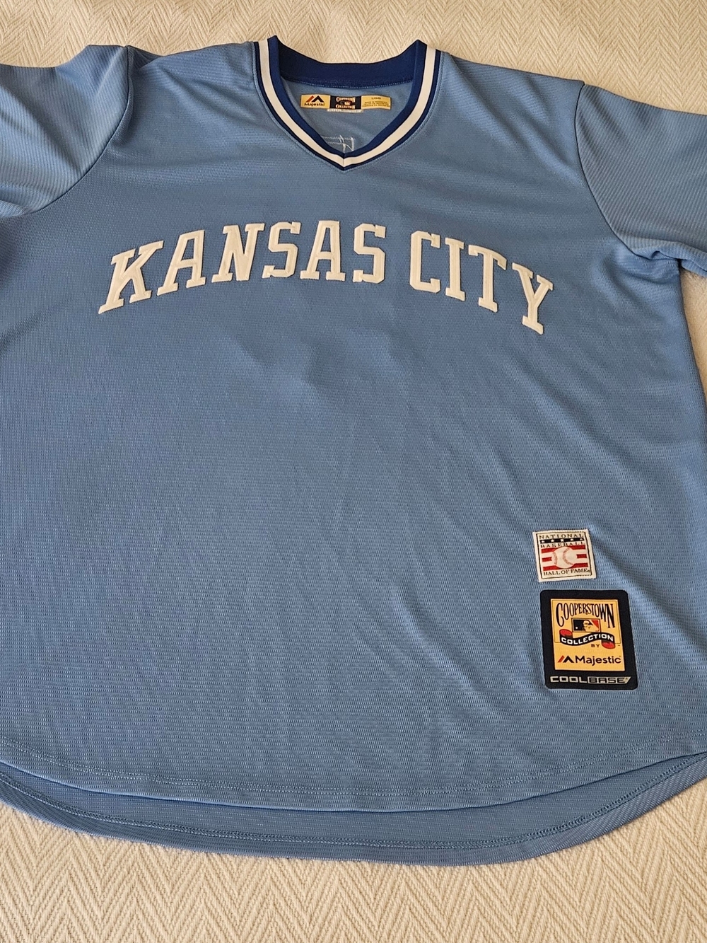 George Brett Hall Of Fame Kansas City Royals Cooperstown Men's  L Jersey nwot